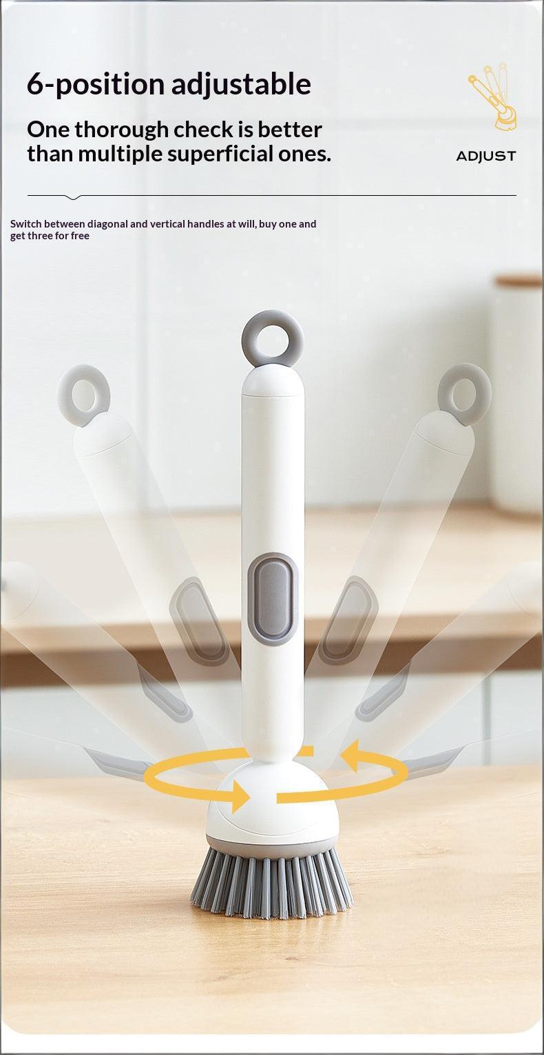 All-in-One Pot Brush:Long Handle, Non-Absorbent & Scratch-Safe for Pans and Dishes-OA