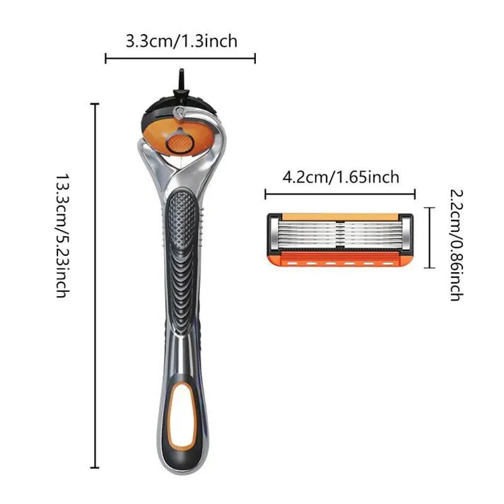 Razor Refill Set + Free Handle – Ultra-Sharp Stainless Blades for Smooth Shave