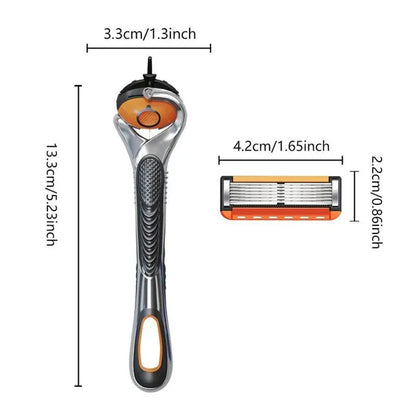Razor Refill Set + Free Handle – Ultra-Sharp Stainless Blades for Smooth Shave