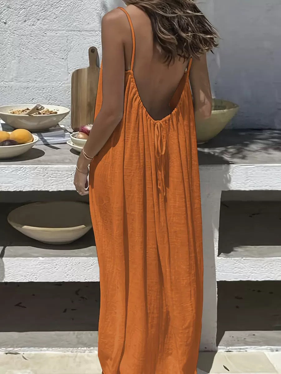 ✨Women's Solid Color Backless Cami Dress-lln✨