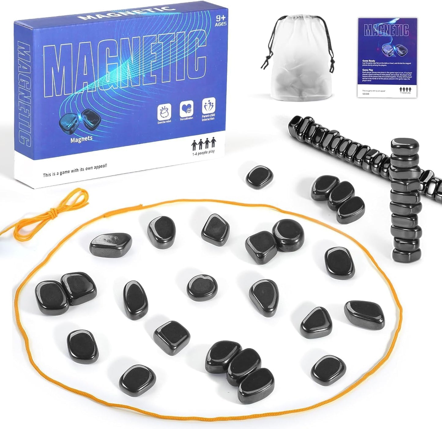 Magnetic Chess Game,Portable Intellectual Battle & Strategy Board Game for Family Game Night,Magnetic Chess Strategy Game with String & Stones for Kids and Adults, Advent Calendar 2025