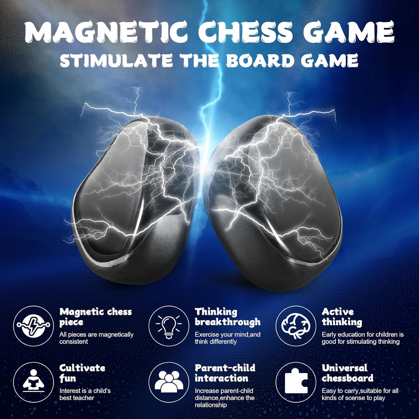 Magnetic Chess Game,Portable Intellectual Battle & Strategy Board Game for Family Game Night,Magnetic Chess Strategy Game with String & Stones for Kids and Adults, Advent Calendar 2025