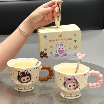 Labb Aesthetic Ceramic Couple Mugs - Perfect Birthday & Souvenir Gift for Her,Pair of Couple Mugs