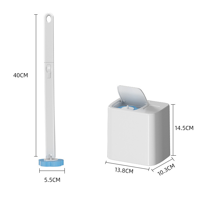 Disposable Toilet Brush Set -with Built-In Cleaner & 24Refills